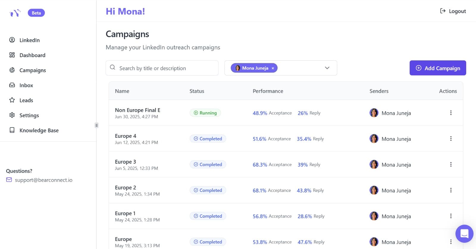 Bearconnect - LinkedIn Automation tool